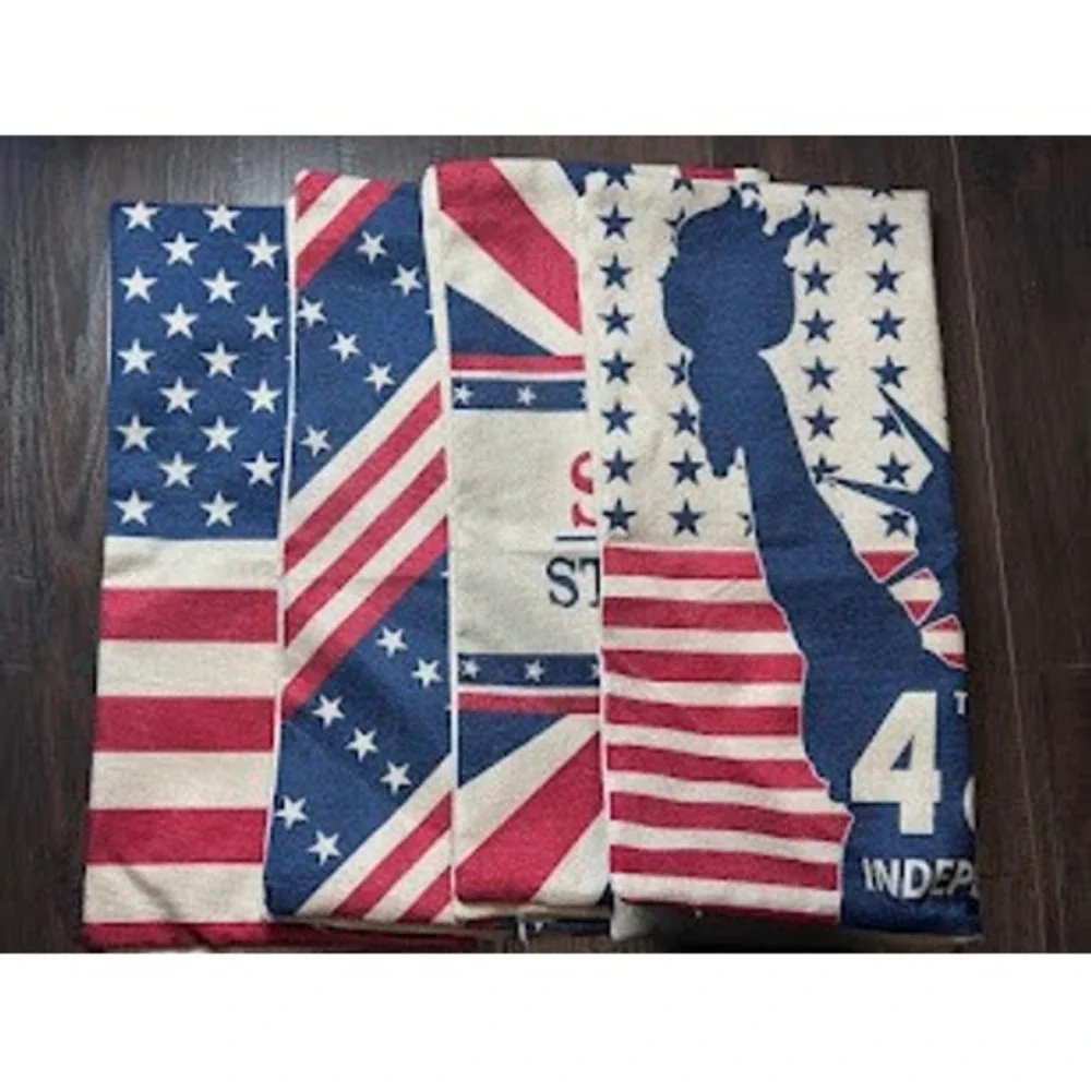 Set of 4 American Flag Pillow Covers - Patriotic USA Home Decor‎ - 4th of July